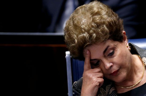Brazil's suspended President Dilma Rousseff attends the final session of debate and voting on Rousseff's impeachment trial in Brasilia