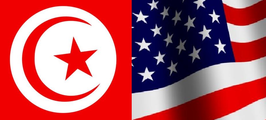 علم-تونس-وعلم-أمريكا